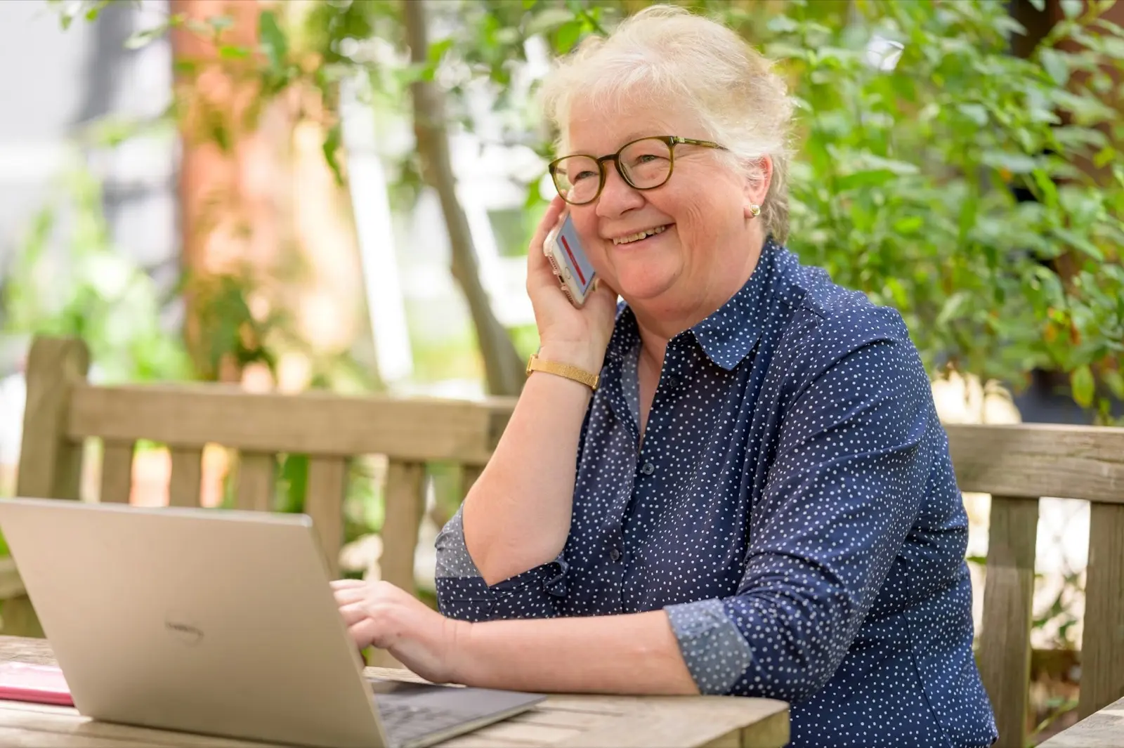 Older adult in an online therapy session