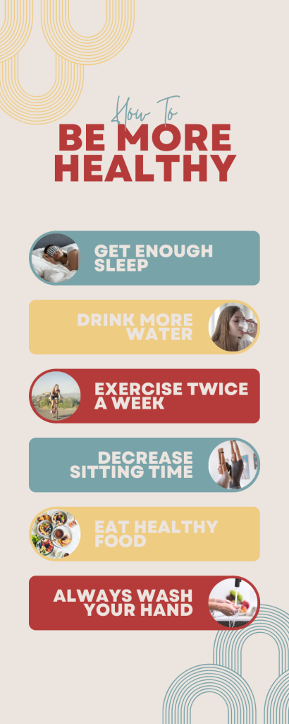 How to be more healthy infographics