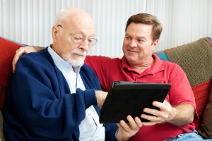 Teaching Dad to Use Tablet