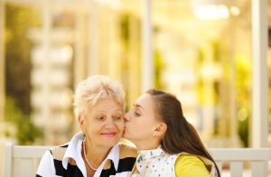 Mother and daughter having a good time together