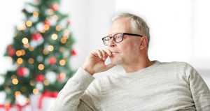 a man with glasses and a hand on his chin