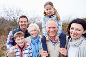 Portrait Of Multi Generation Family On Countryside Walk