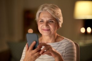 woman with smartphone