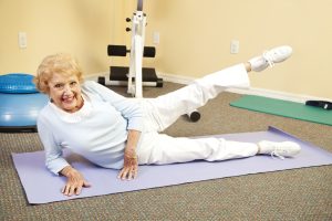 older person stretching