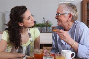 lady and grandaughter eating