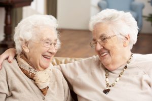 Two Senior Women Friends At Day Care Centre