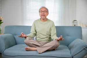 a man sitting on a couch