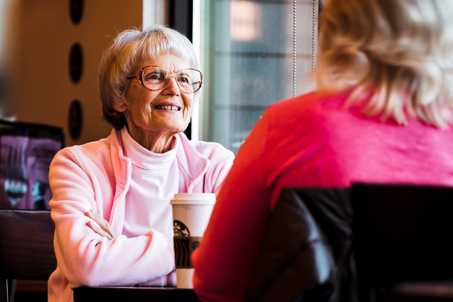 Woman getting mental health support